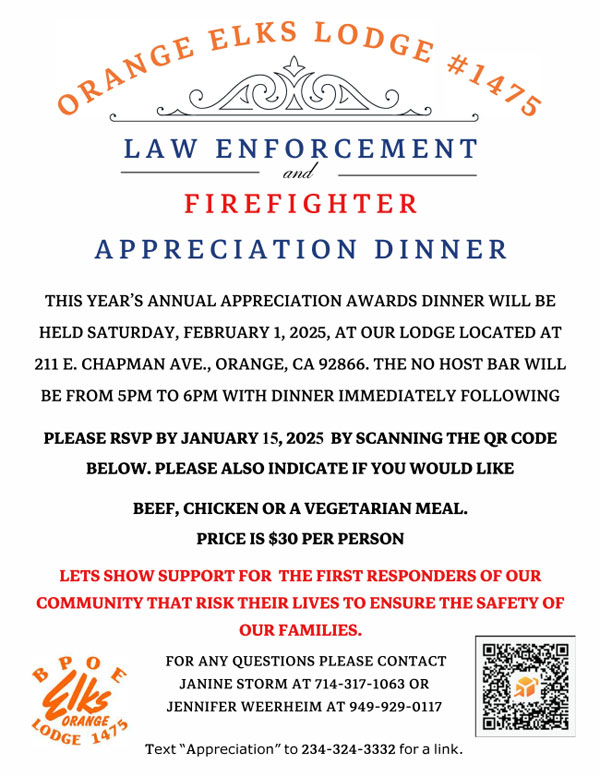 Law Enforcement & Firefighter Appreciation Dinner